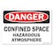 Signmission OSHA Danger Sign, Confined Space Hazardous Atmosphere, 18in X 12in Aluminum, 18" W, 12" H, Landscape OS-DS-A-1218-L-19296 - alternate 1
